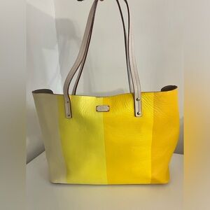 Frances Valentine Yellow Block Pattern Large Tote Bag